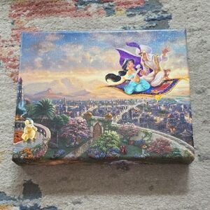 Thomas Kinkade Aladdin and Jasmine Magic Carpet Canvas Art